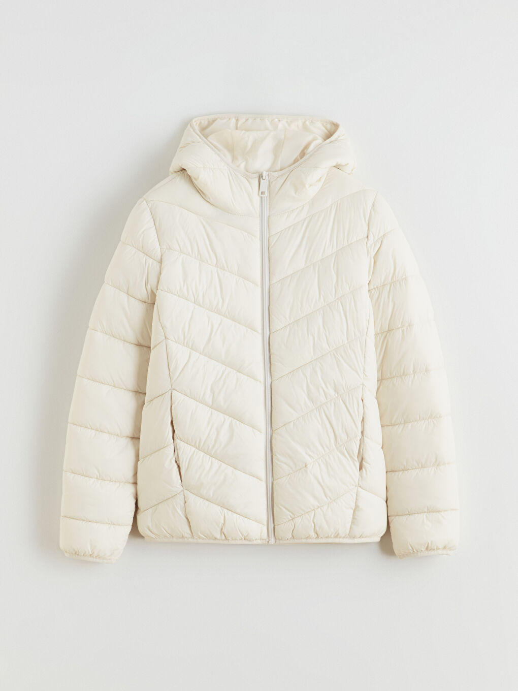Woman ECRU Puffer Coat-5