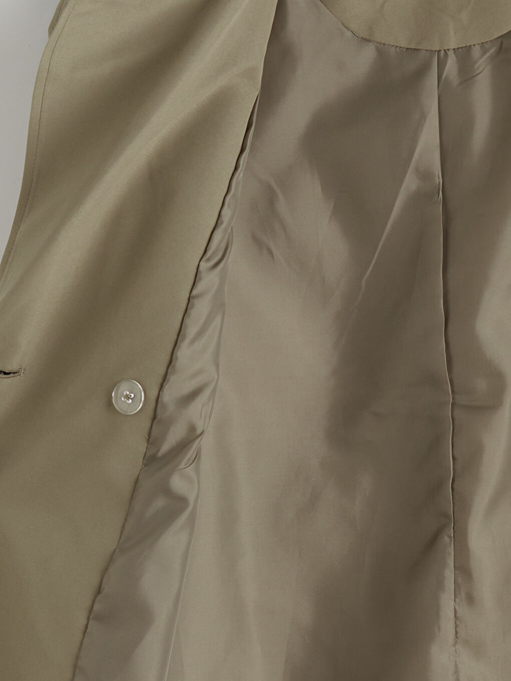 Haki Kruvaze Yaka Kadın Trençkot-5