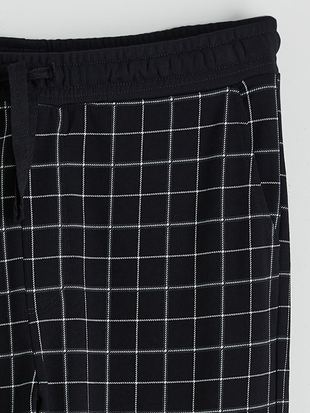 Siyah Standart Kalıp Ekose Desenli Erkek Pijama Alt-5