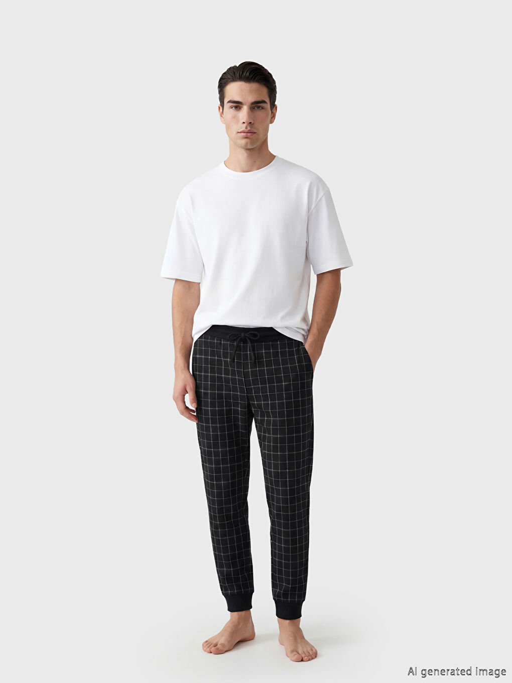 Regular Fit Plaid Men's Pyjamas Bottoms-1