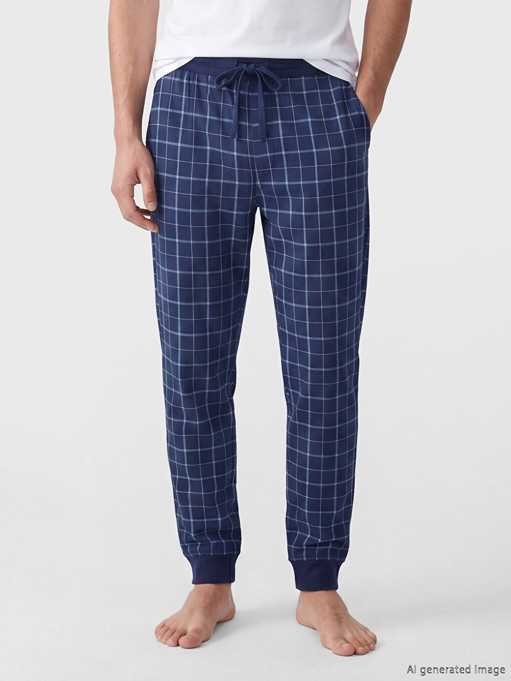 Regular Fit Plaid Men's Pyjamas Bottoms-1