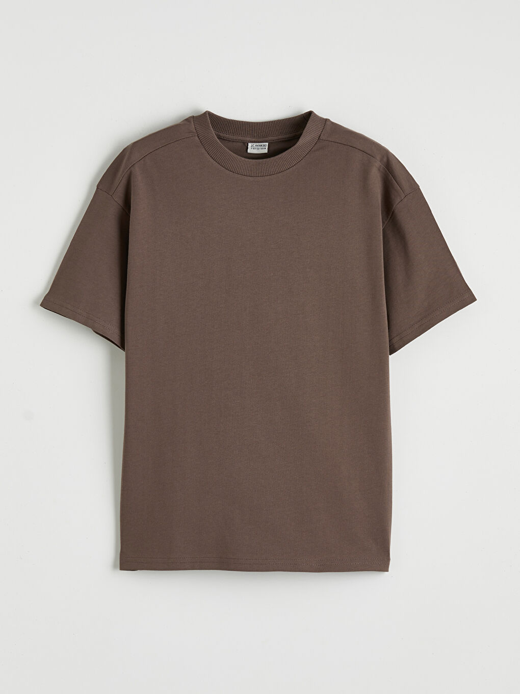 Kahverengi Bisiklet Yaka Basic Erkek Çocuk Tişört