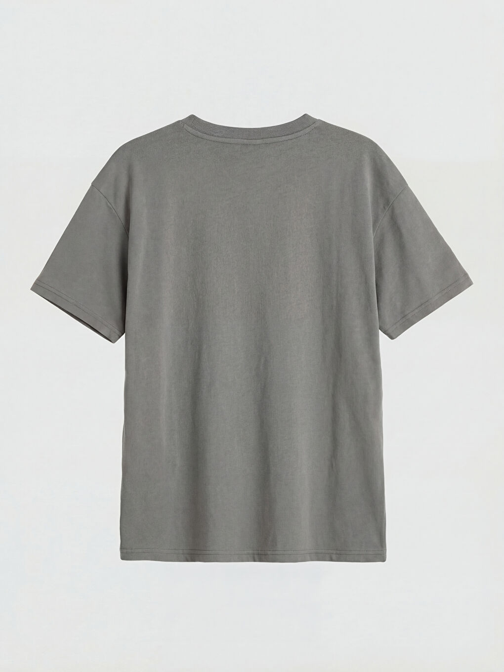 Gri Bisiklet Yaka Kısa Kollu Erkek Çocuk Tişört-1