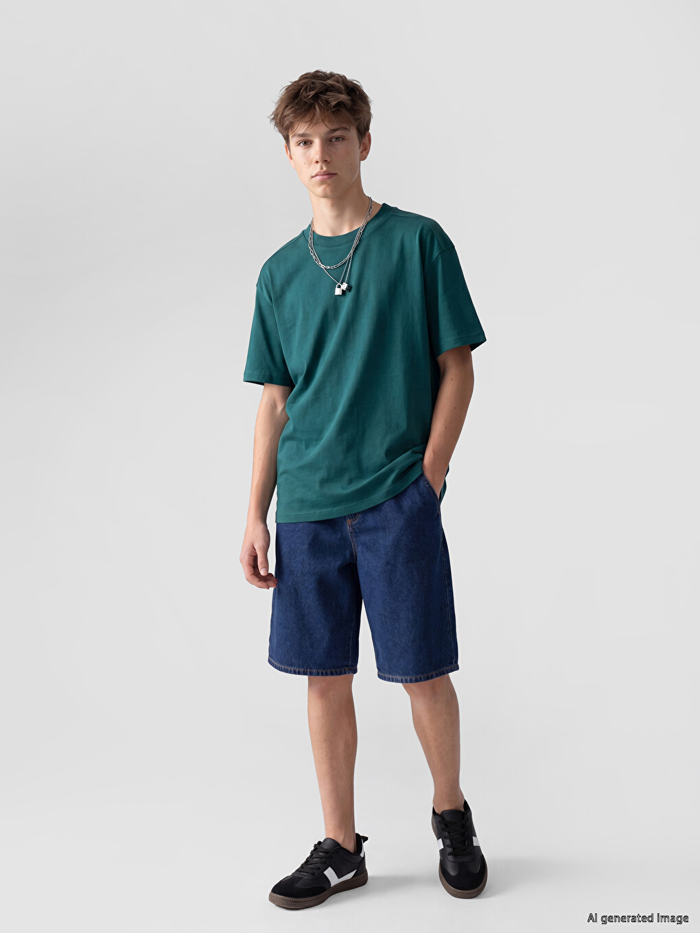 T-shirt për djem me mëngë të shkurtra dhe jakë të rrumbullakët-1