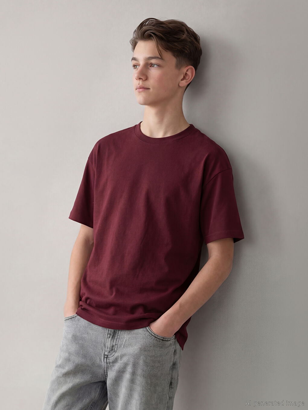 Rundhalsausschnitt Basic T-Shirt für Jungen