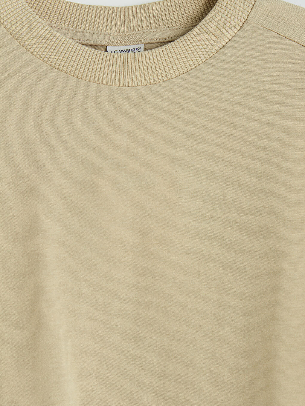 Bej Bisiklet Yaka Erkek Çocuk Tişört-2