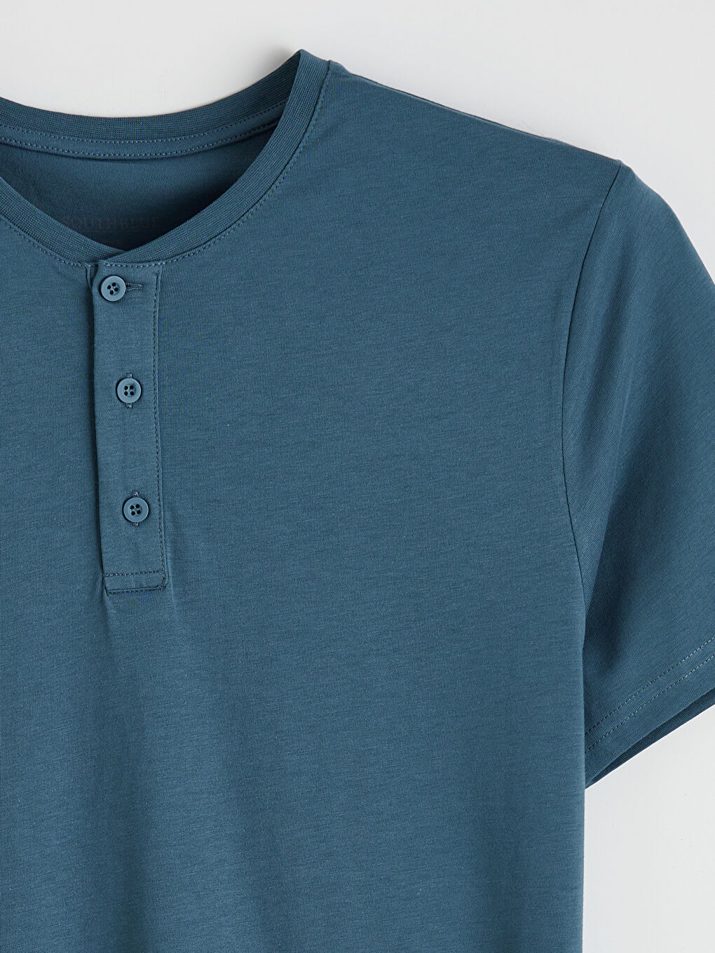 Petrol Bisiklet Yaka Erkek Pijama Üstü-2