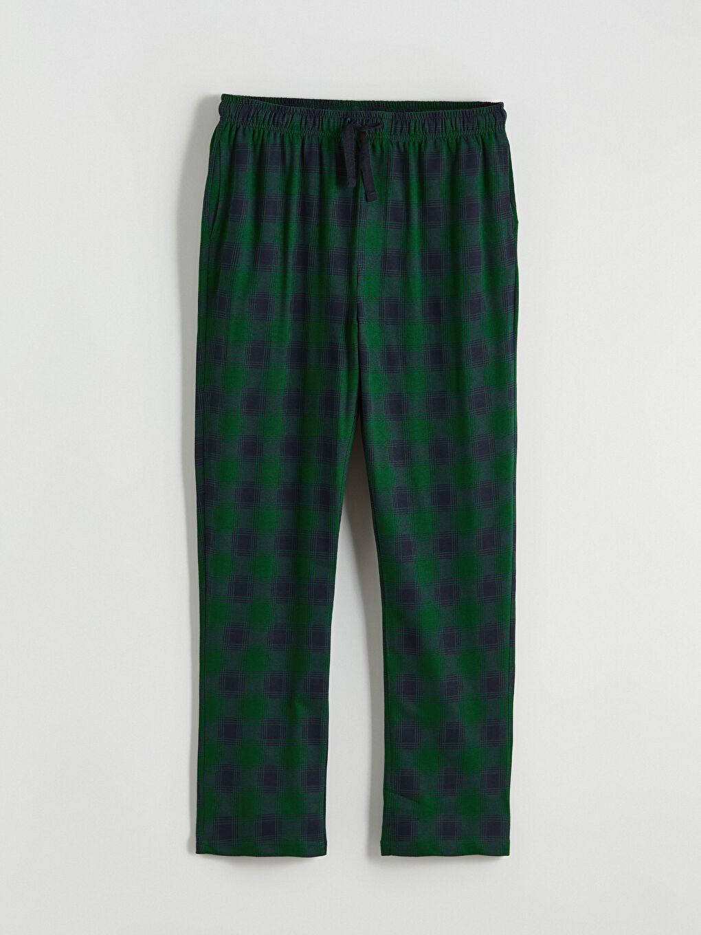 Yeşil Standart Kalıp Ekose Erkek Pijama Alt-4