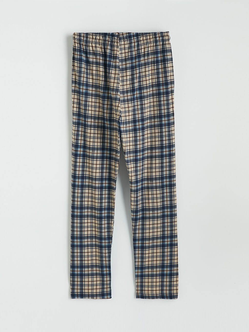 Bej Standart Kalıp Ekose Erkek Pijama Altı-2