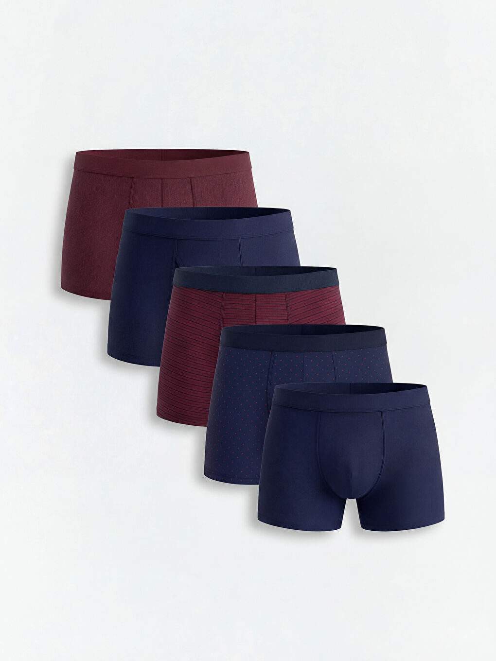 Lacivert Standart Kalıp Pamuklu Esnek Erkek Boxer 5'li
