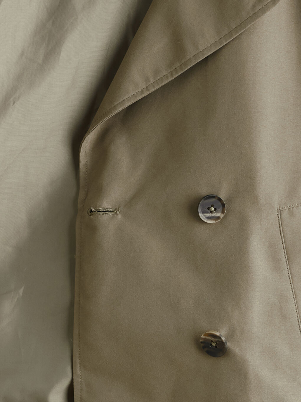 Haki Kruvaze Yaka Oversize Kadın Trençkot	-6