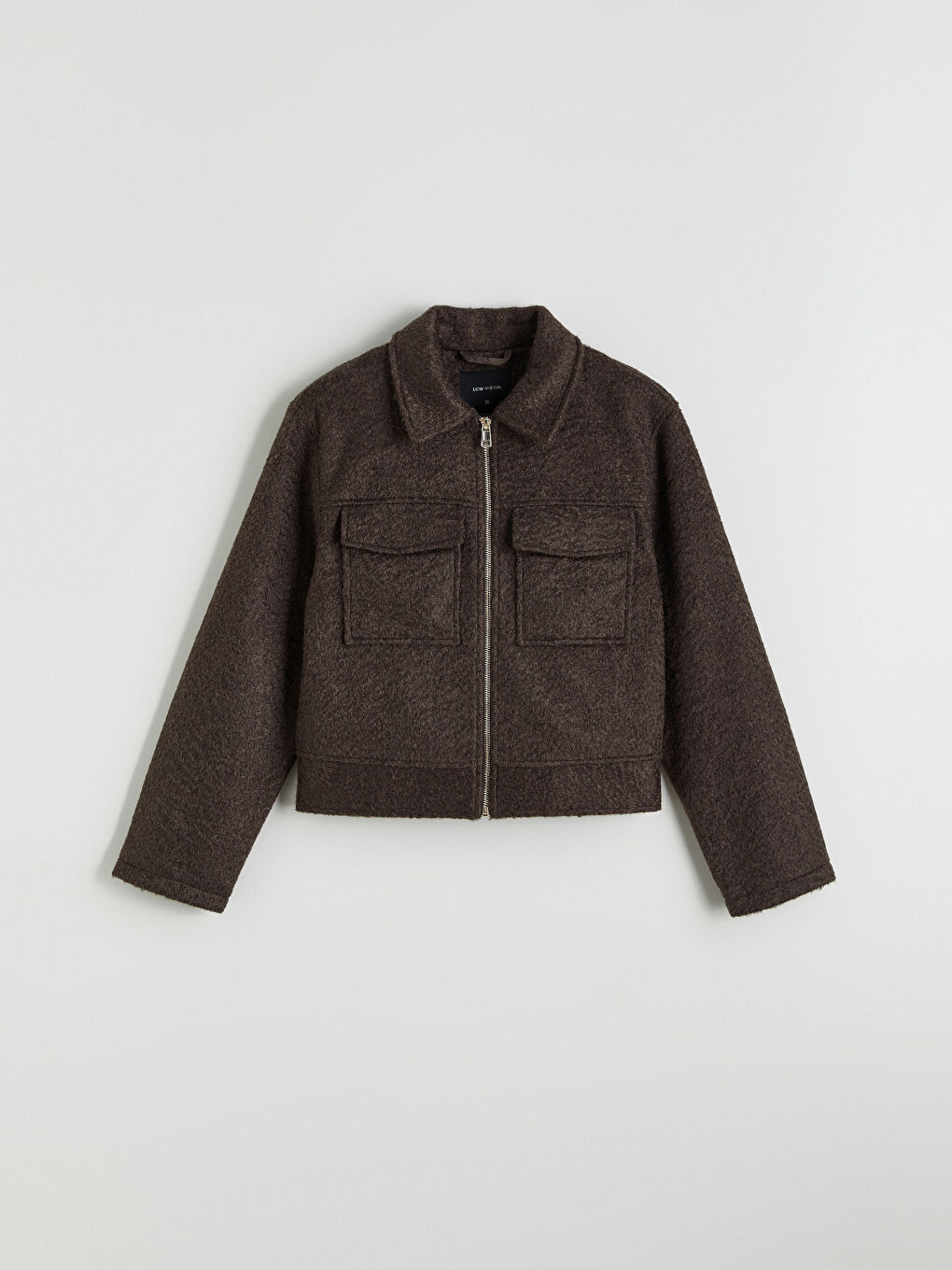 Kahverengi Gömlek Yaka Kadın Kaşe Ceket	-5