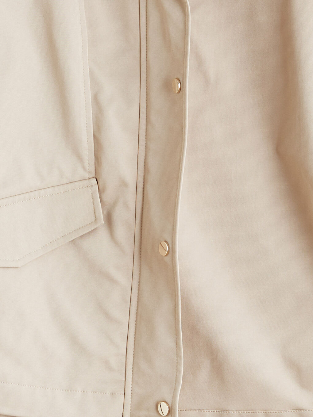 Bej Kapüşonlu Oversize Kadın Yağmurluk-6