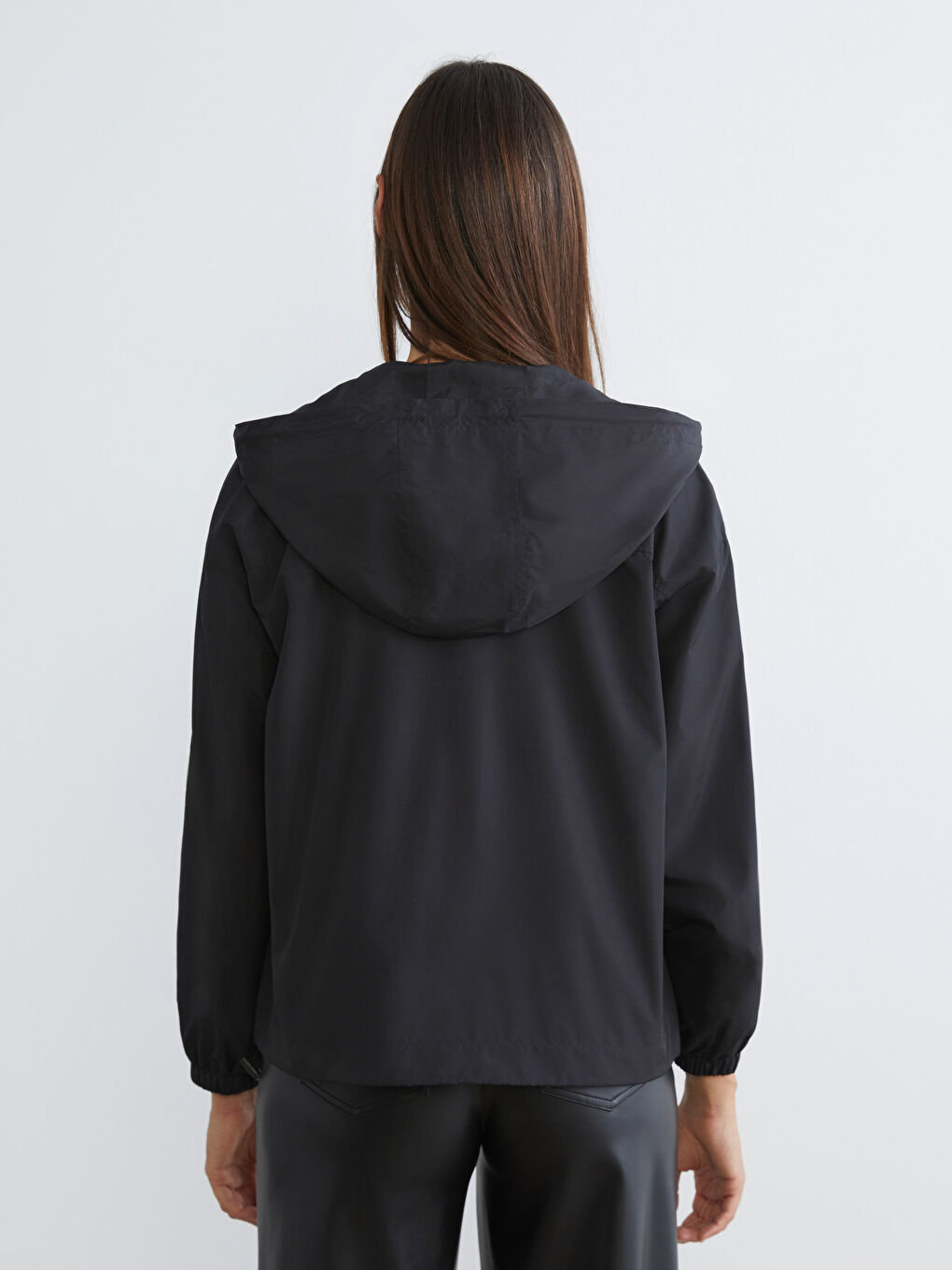 Kapüşonlu Oversize Kadın Yağmurluk-4