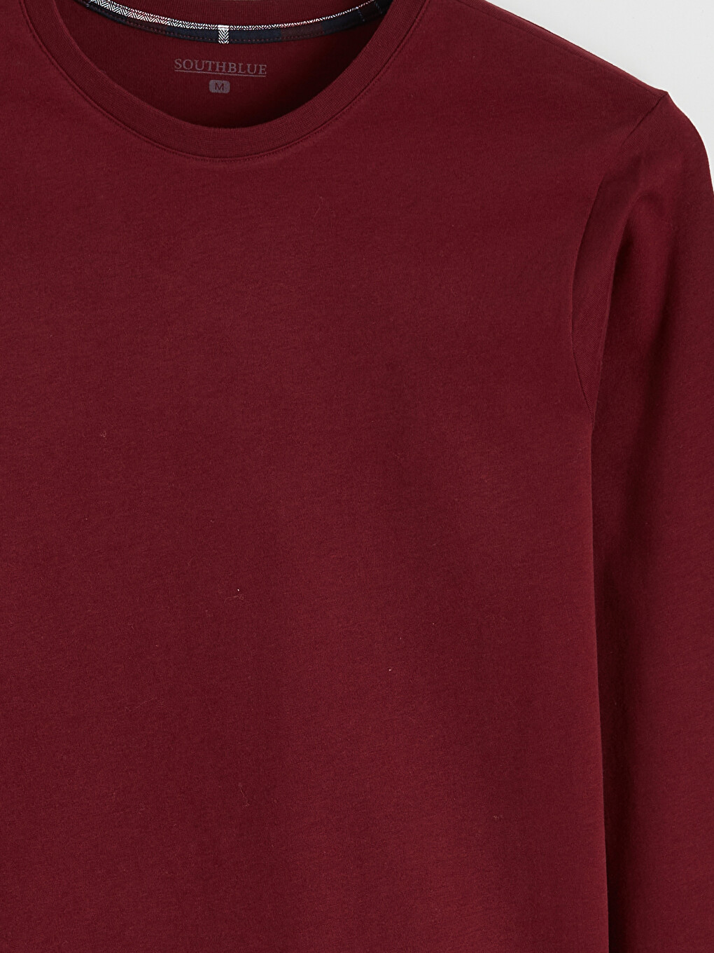 Bordo Bisiklet Yaka Erkek Pijama Üst-1