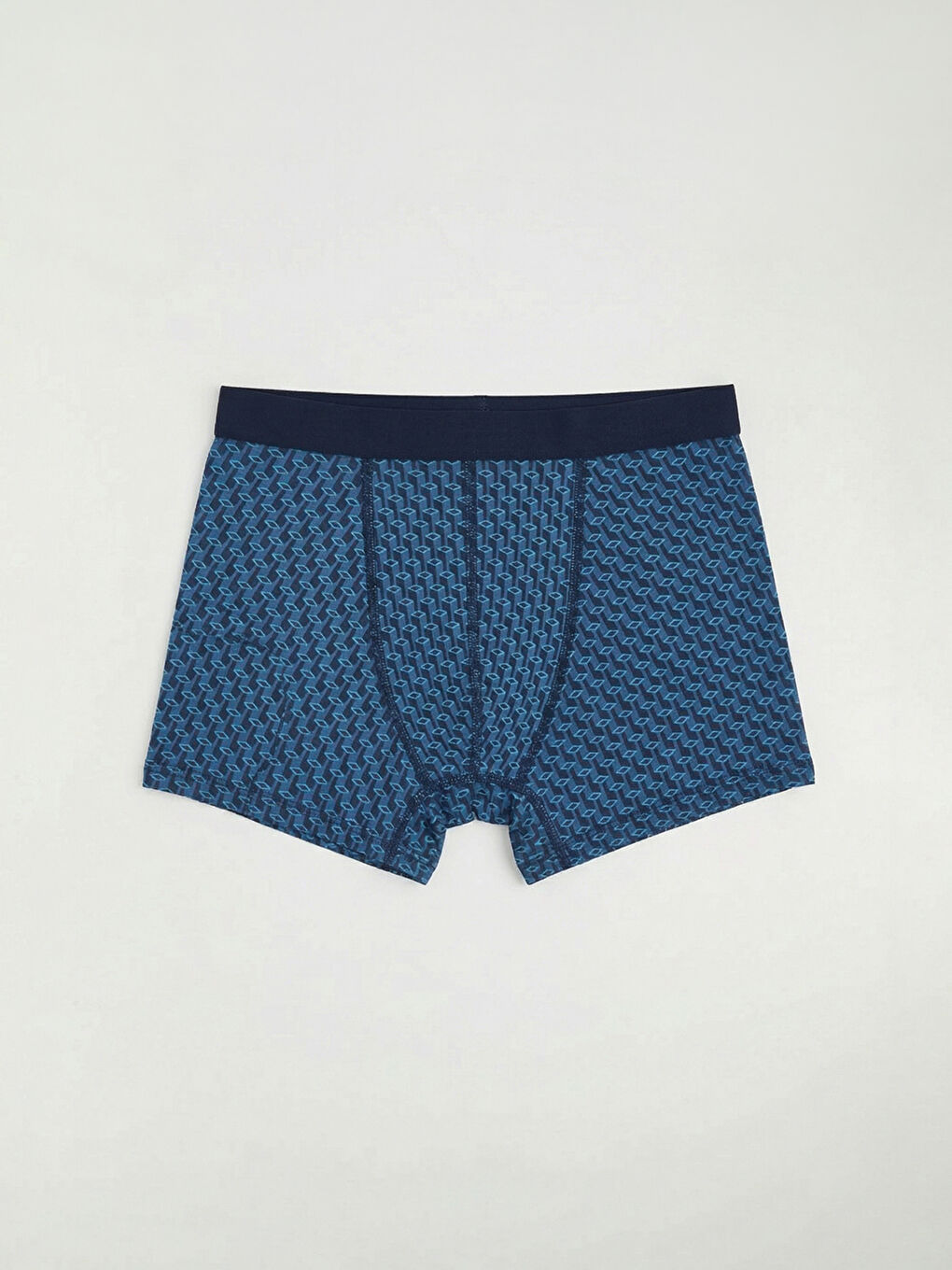 Lacivert Standart Kalıp Pamuklu Esnek Erkek Boxer 3'lü-1