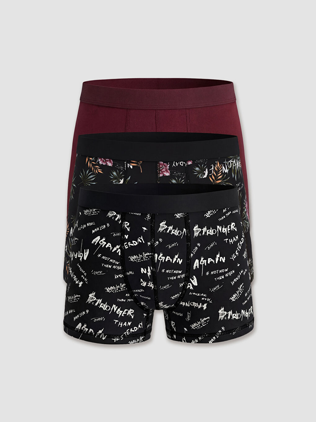 Siyah Standart Kalıp Pamuklu Esnek Erkek Boxer 3'lü