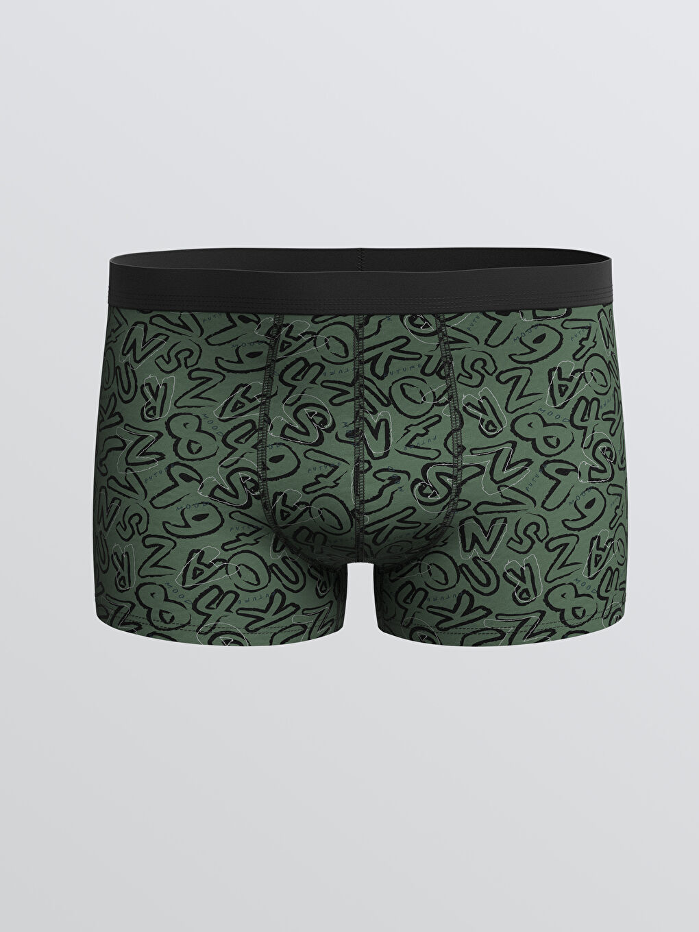 Siyah Standart Kalıp Pamuklu Esnek Erkek Boxer 3'lü-1