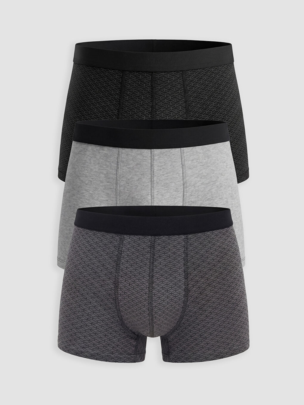 Siyah Standart Kalıp Pamuklu Esnek Erkek Boxer 3'lü