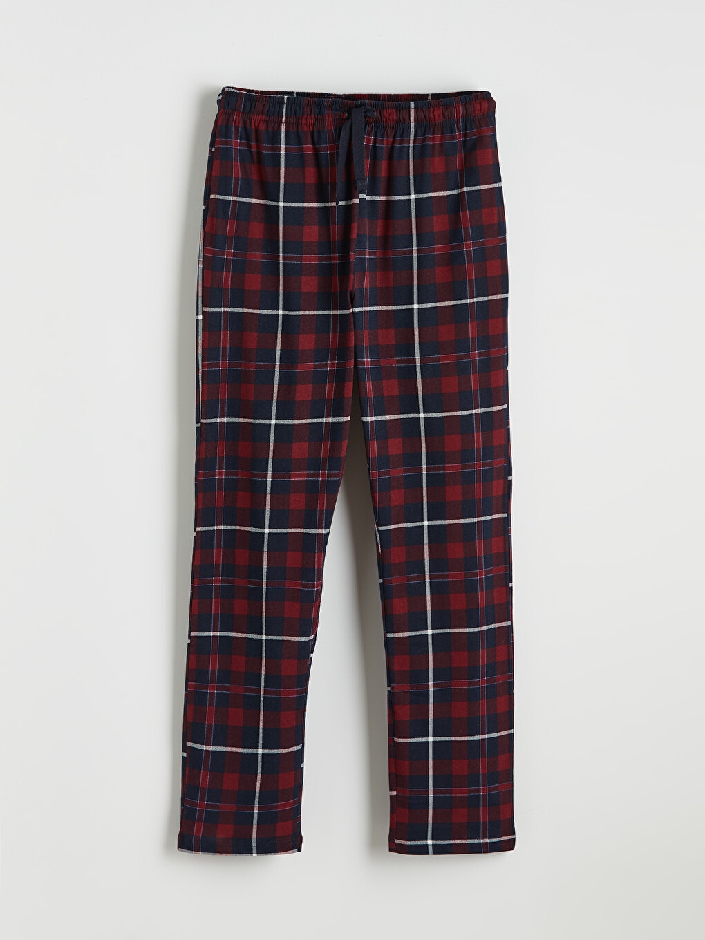 Bordo Regular Fit Ekose Erkek Pijama Alt-1