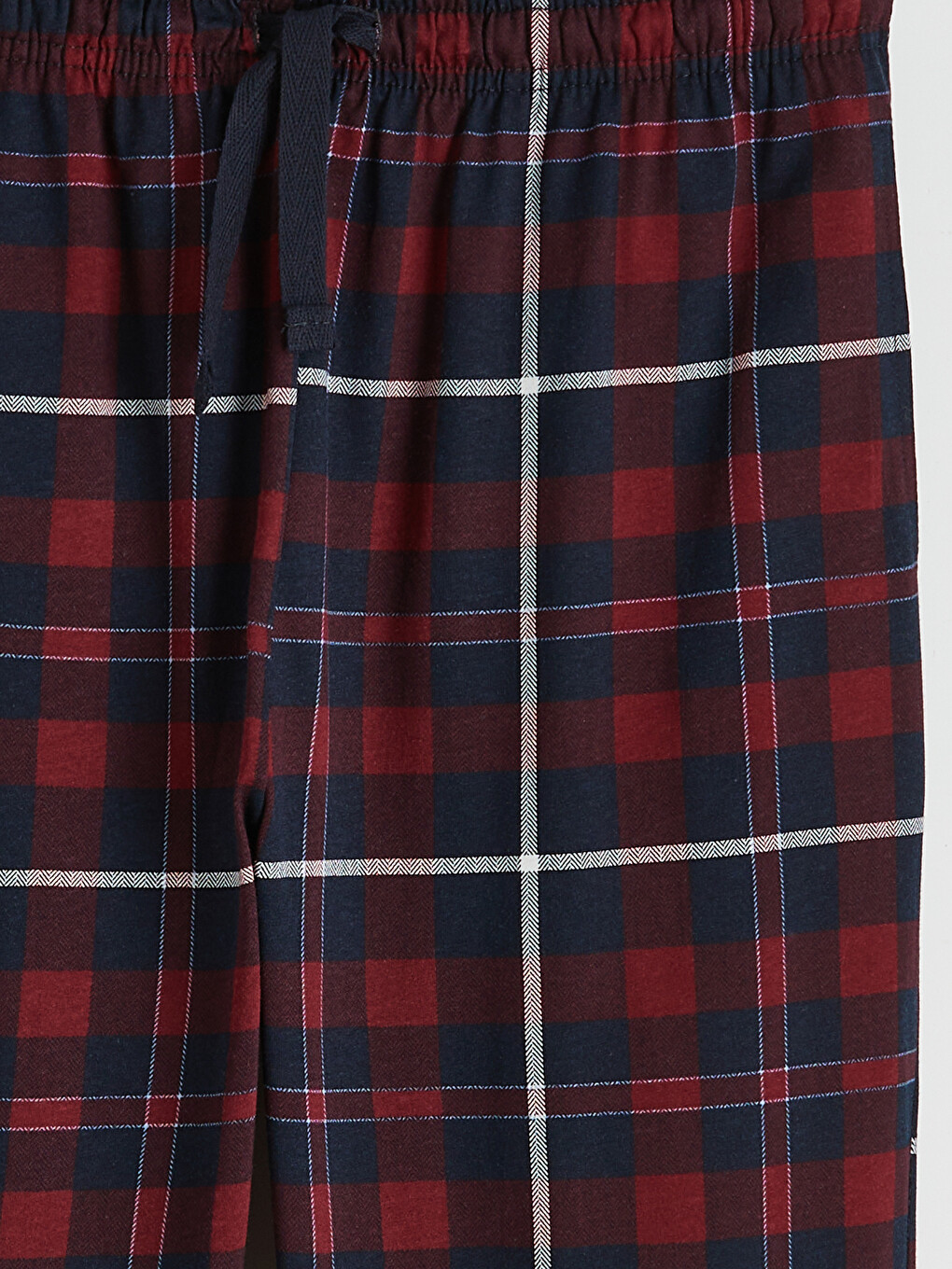 Bordo Regular Fit Ekose Erkek Pijama Alt-2