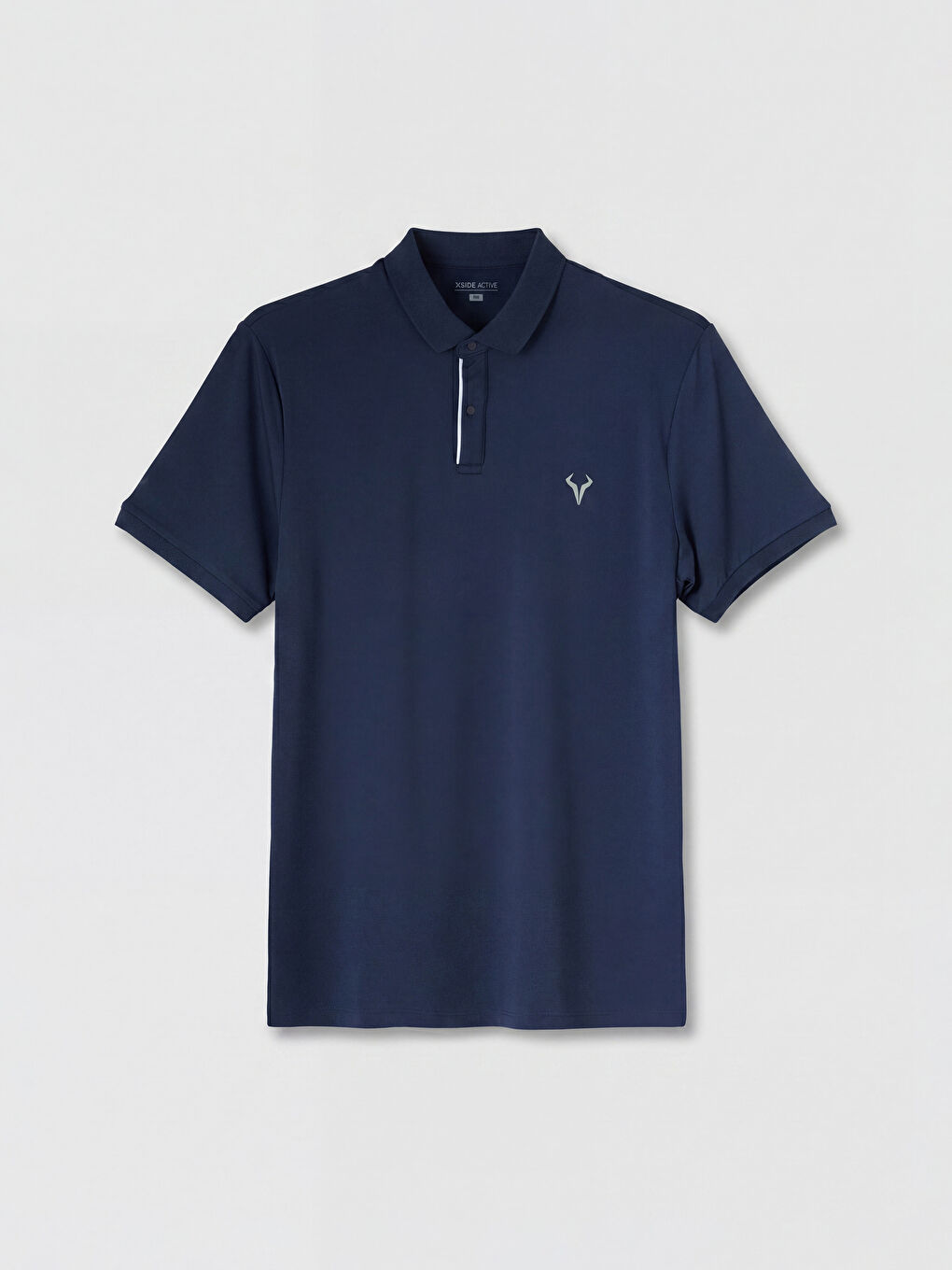 Lacivert Polo Yaka Nakışlı Erkek Spor Tişört
