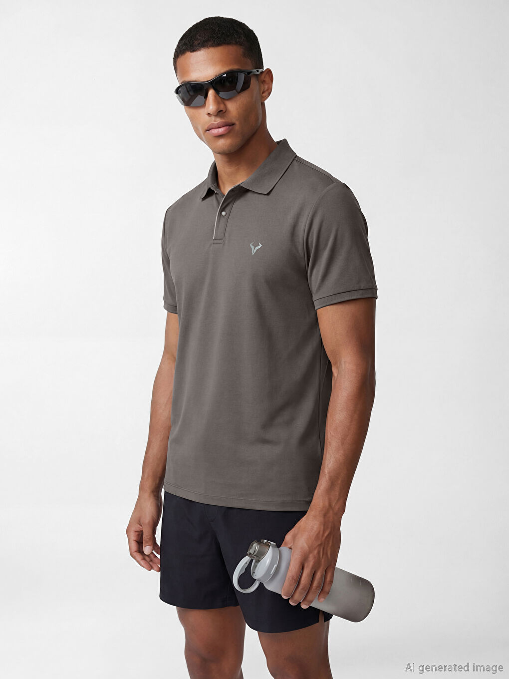 تيشيرت بولو مطرز رياضي للرجال-1