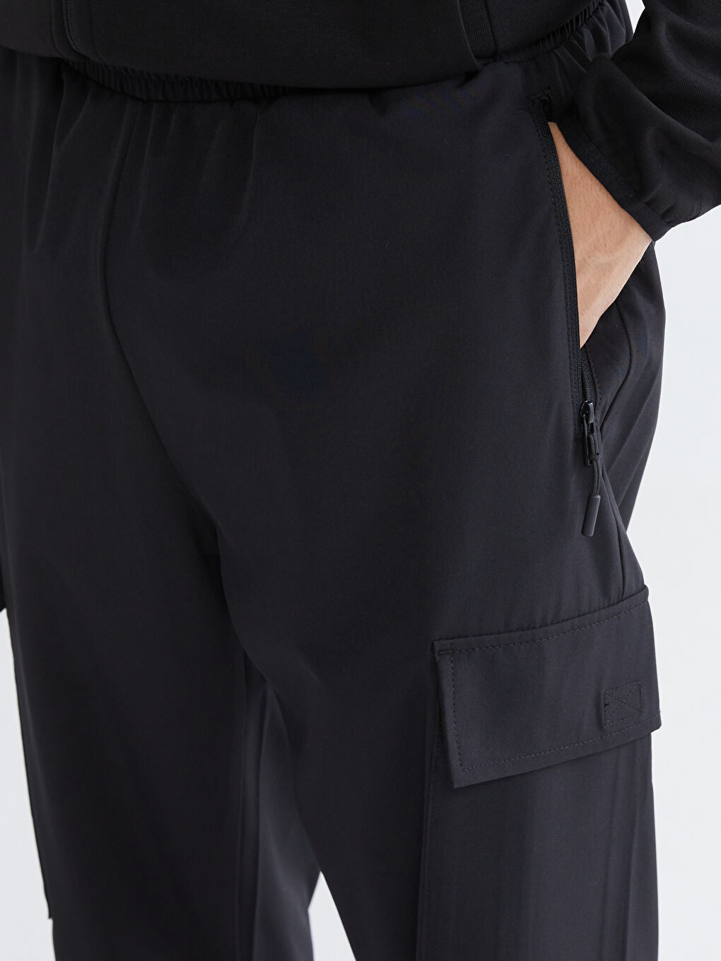 Siyah Standart Kalıp Erkek Jogger Eşofman Altı-2