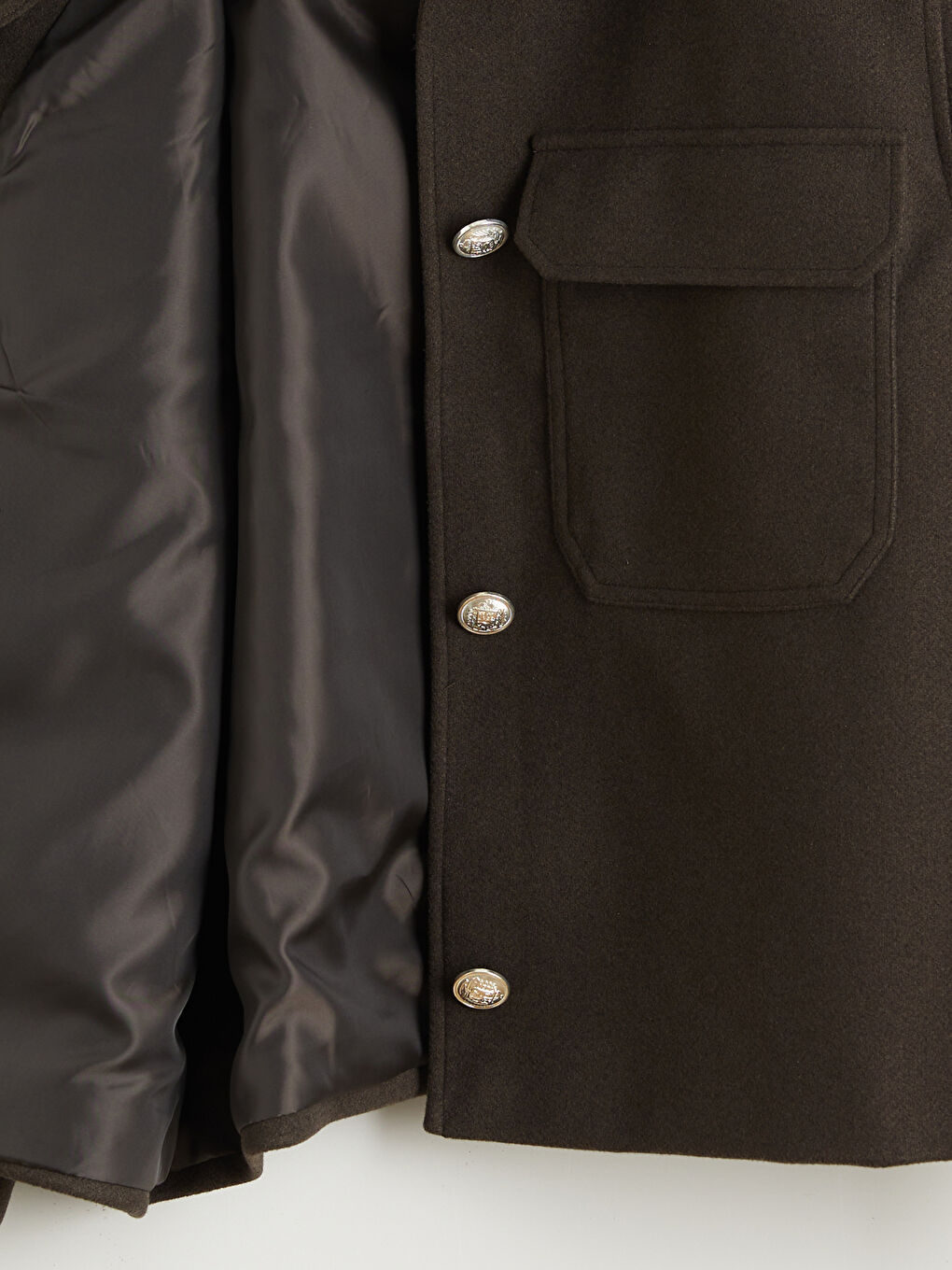 Kahverengi Gömlek Yaka Kadın Kaşe Ceket	-5