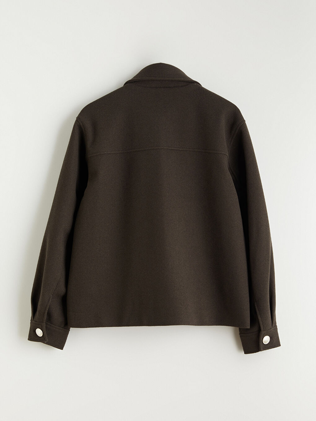 Kahverengi Gömlek Yaka Kadın Kaşe Ceket	-6