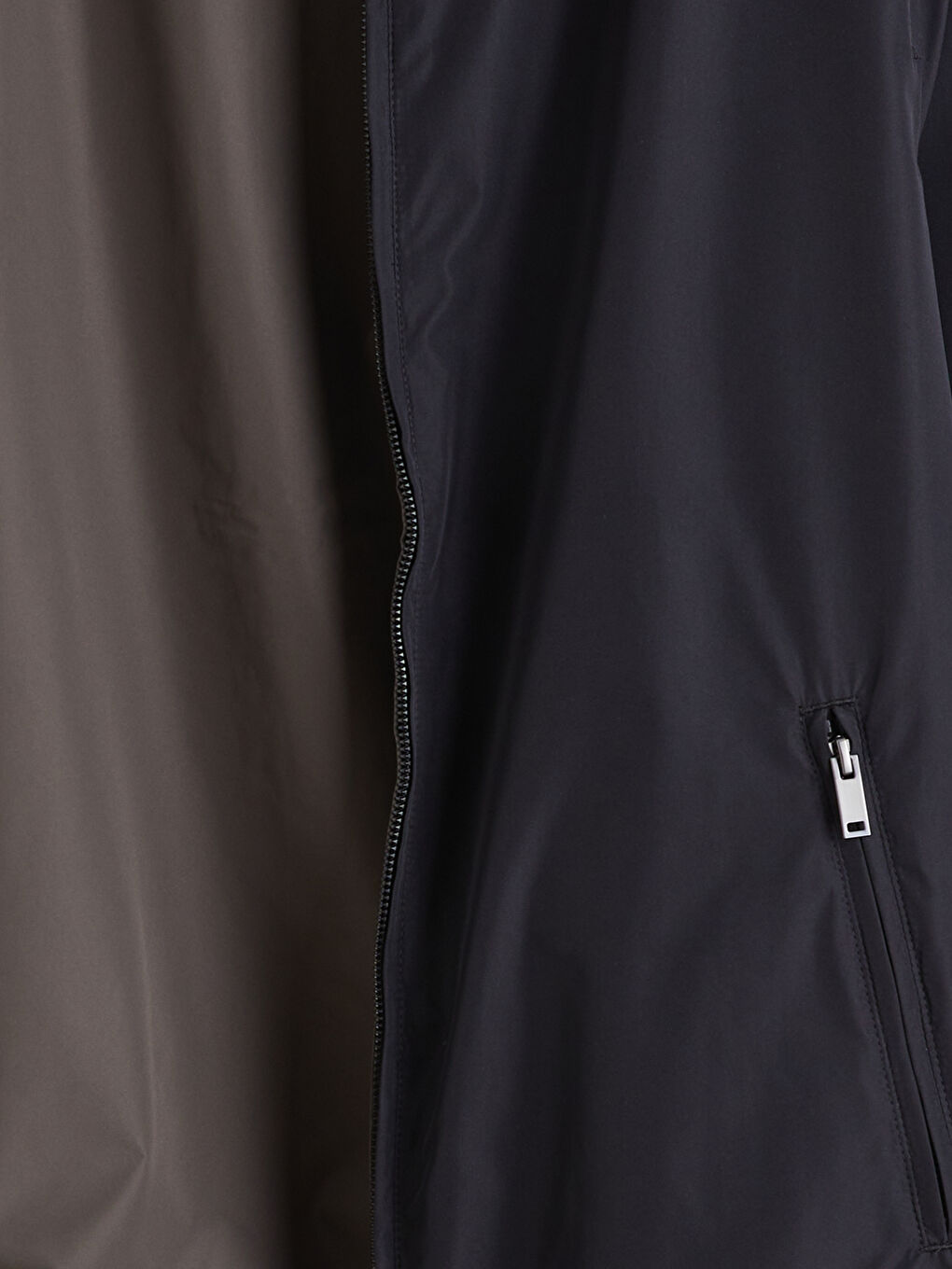 Siyah Standart Kalıp Dik Yaka Erkek Mont-8