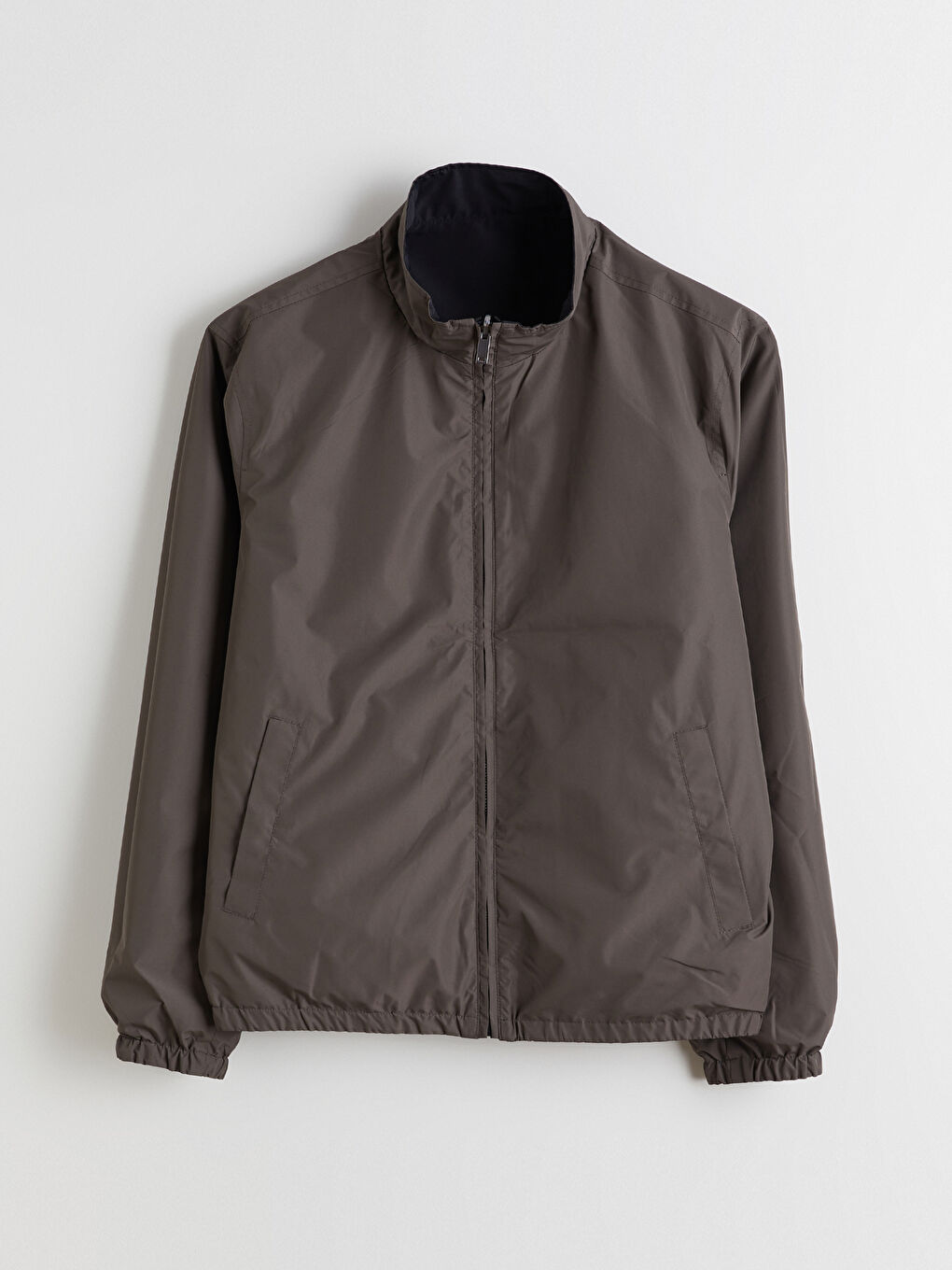 Siyah Standart Kalıp Dik Yaka Erkek Mont-10