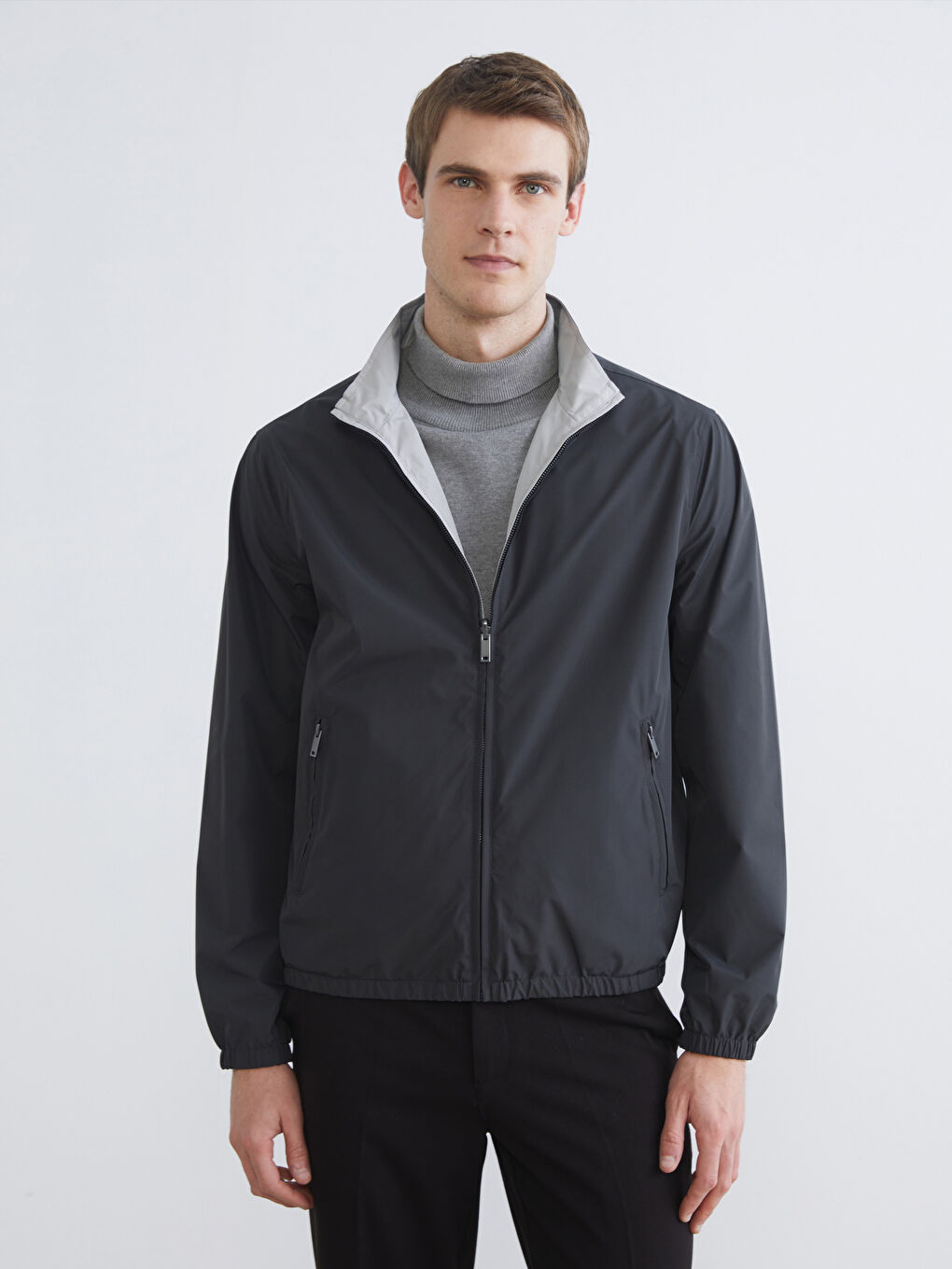 Men's Standard Fit Stand-Up Collar Jacket-1