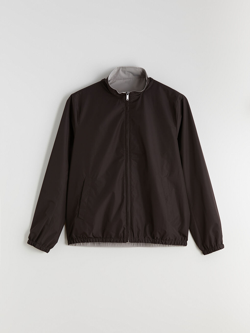 Bej Standart Kalıp Dik Yaka Erkek Mont-7