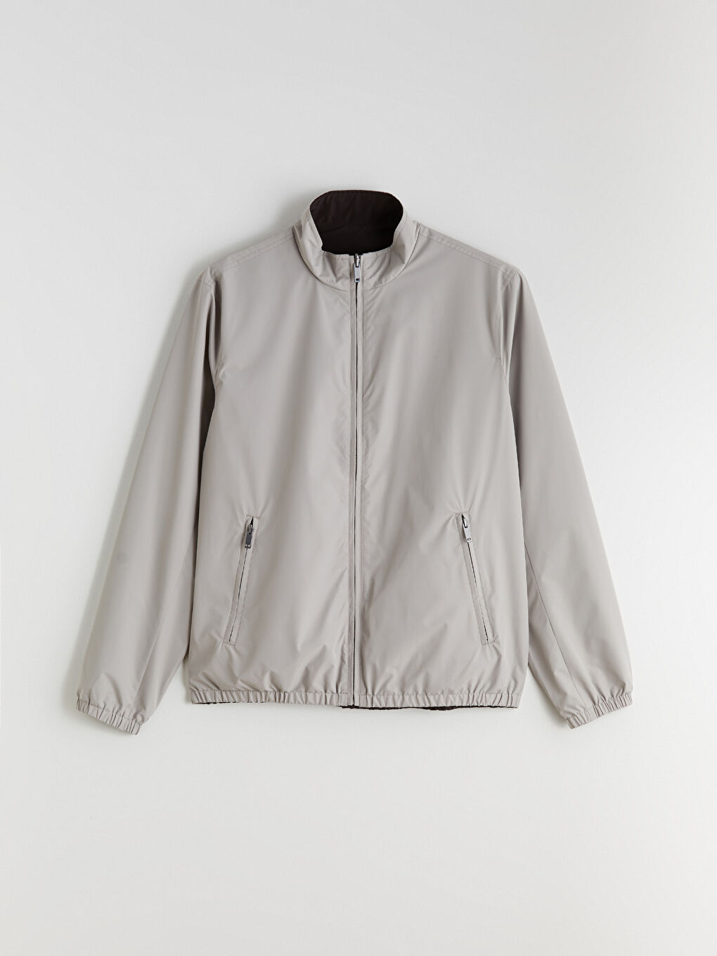 Bej Standart Kalıp Dik Yaka Erkek Mont-9