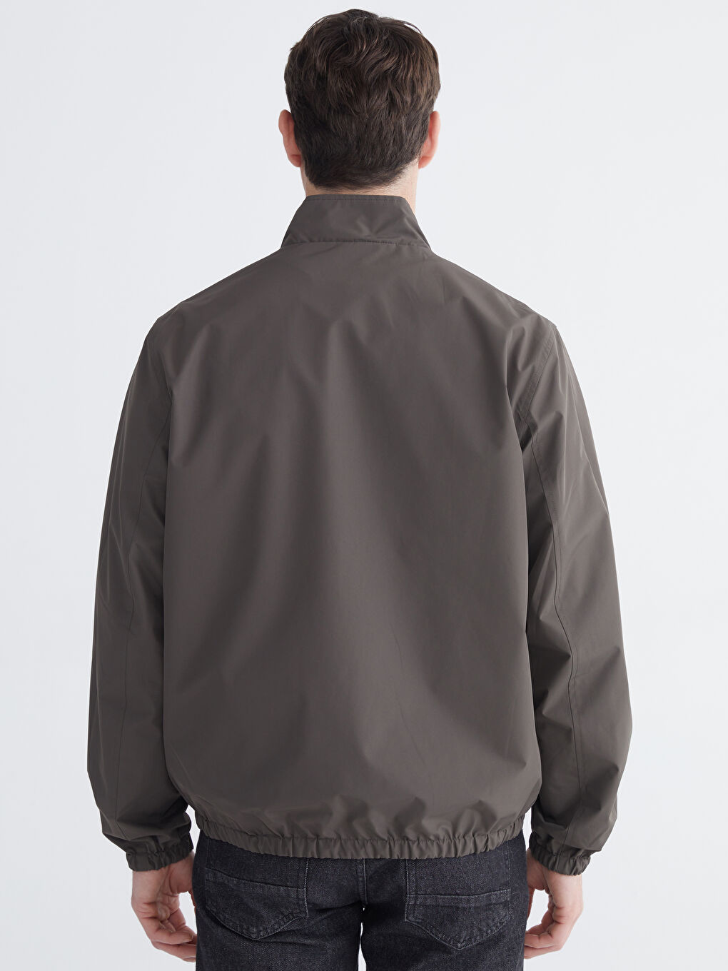 Siyah Standart Kalıp Dik Yaka Erkek Mont-5