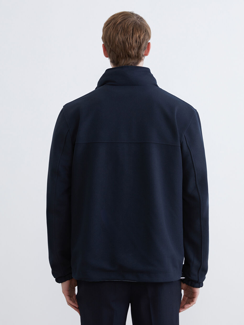 Mavi Fermuarlı Kapüşonlu Regular Fit Erkek Mont	-4