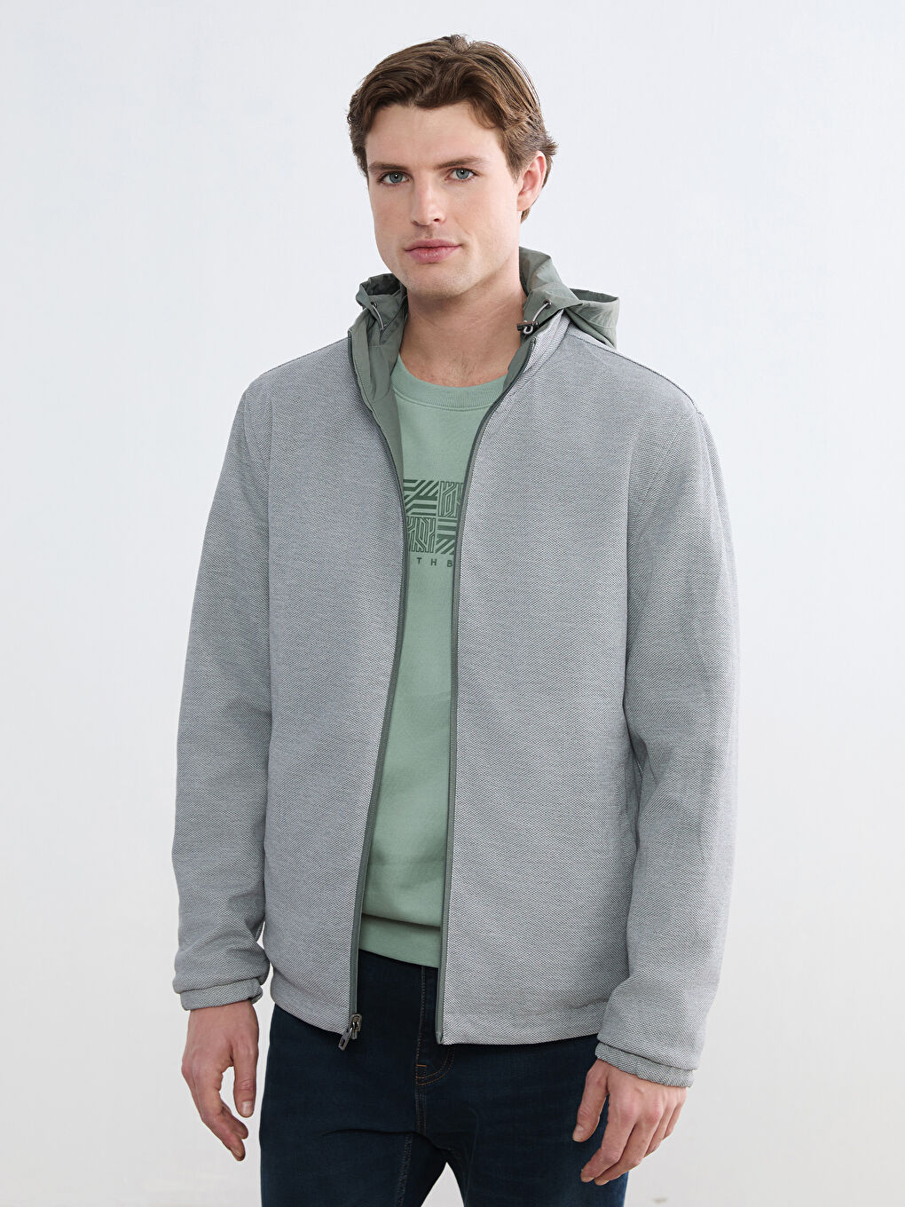 Men's Regular Fit Zip-Up Hoodie Jacket-1