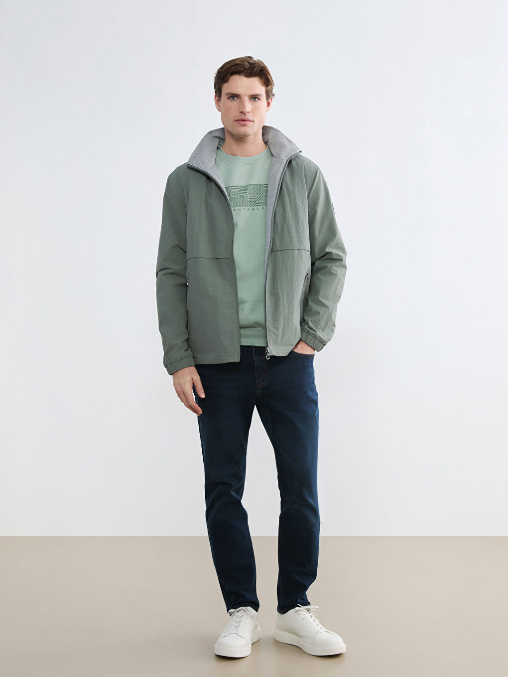 Men's Regular Fit Zip-Up Hoodie Jacket-4