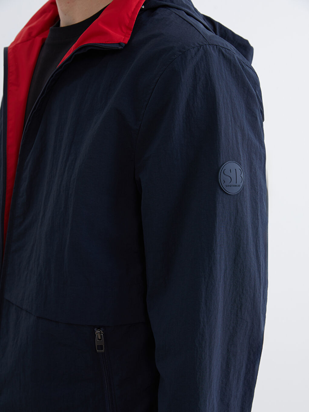 Lacivert Standart Kalıp Dik Yakalı Erkek Mont-3