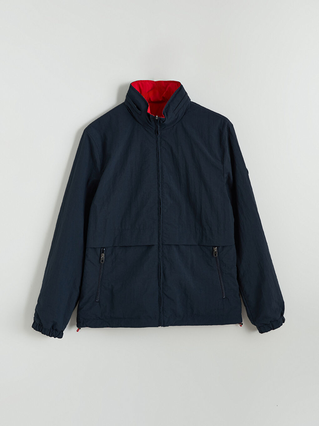 Lacivert Standart Kalıp Dik Yakalı Erkek Mont-7