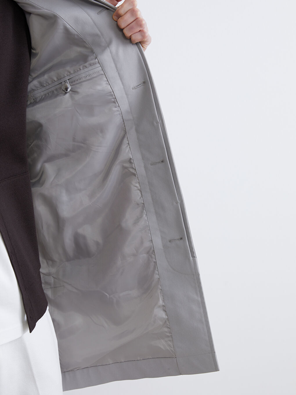 Bej Standart Kalıp Erkek Trençkot-5