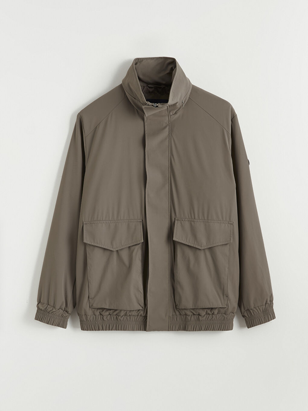 Kahverengi Standart Kalıp Kapüşonlu Erkek Yağmurluk-5