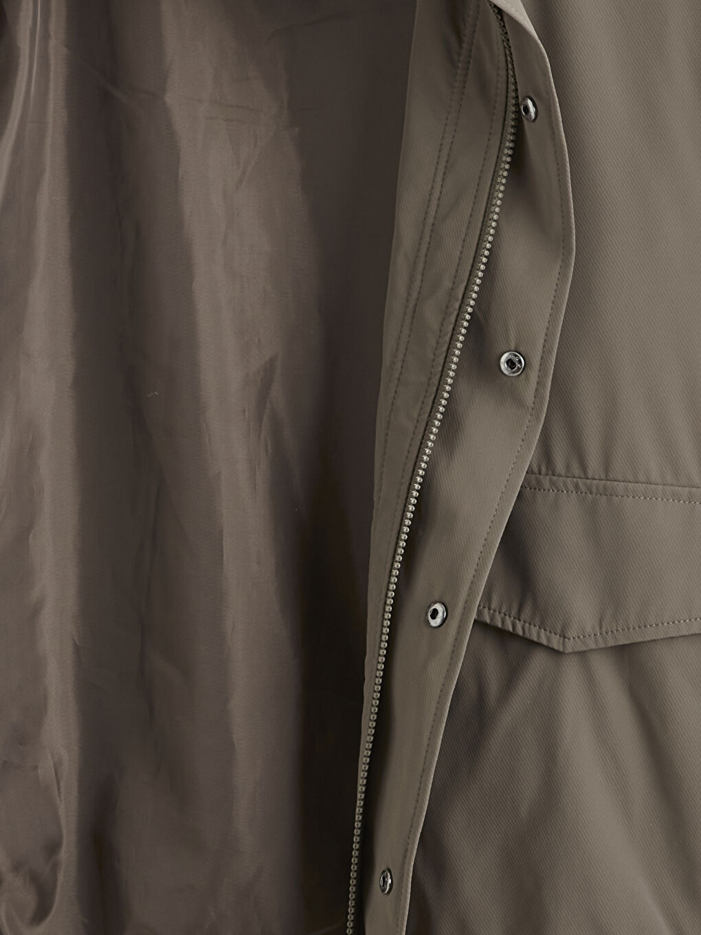 Kahverengi Standart Kalıp Kapüşonlu Erkek Yağmurluk-6