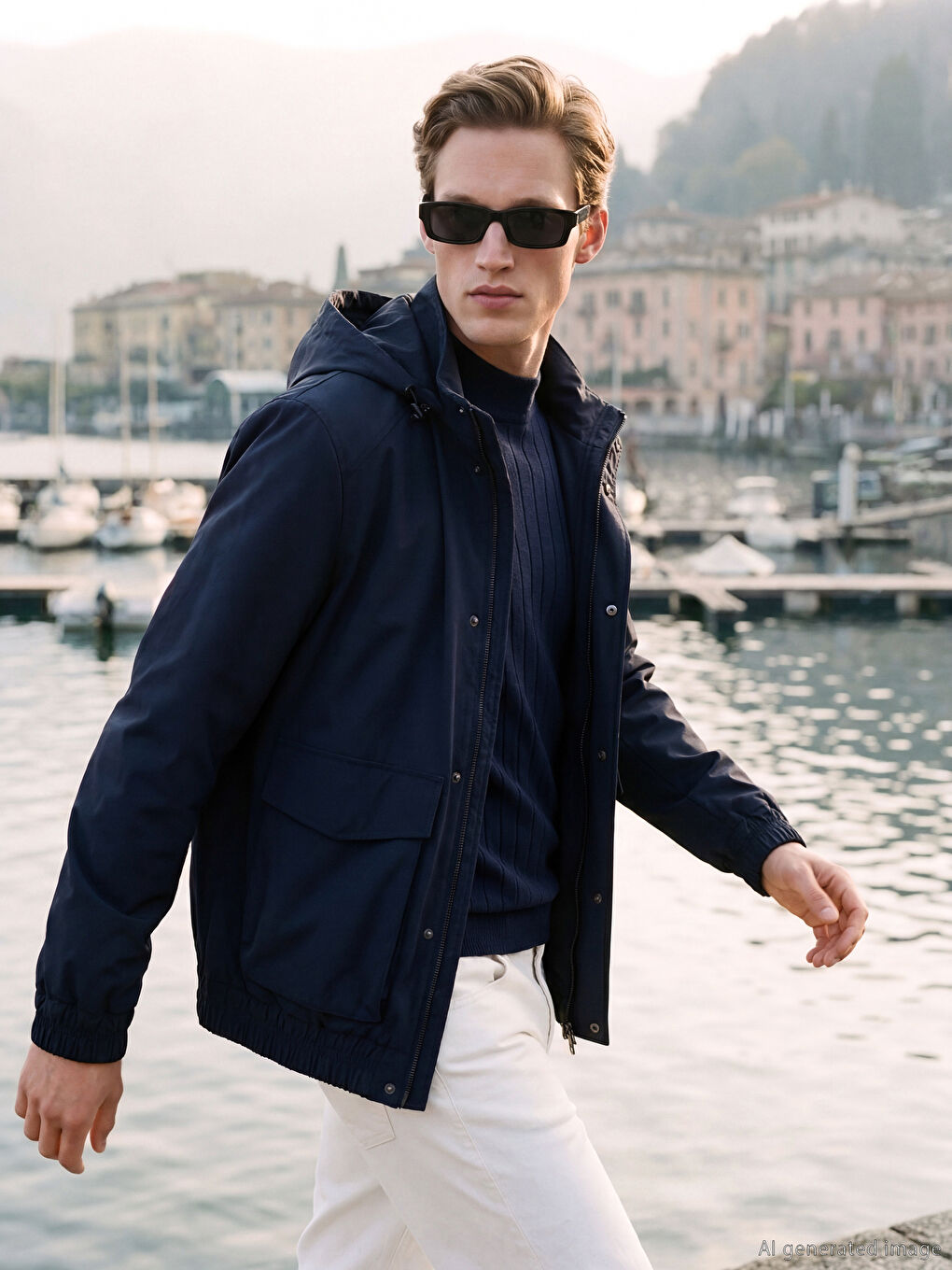 Impermeabil Regular Fit cu Glugă Bărbat