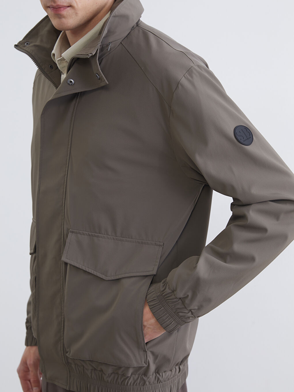 Kahverengi Standart Kalıp Kapüşonlu Erkek Yağmurluk-2