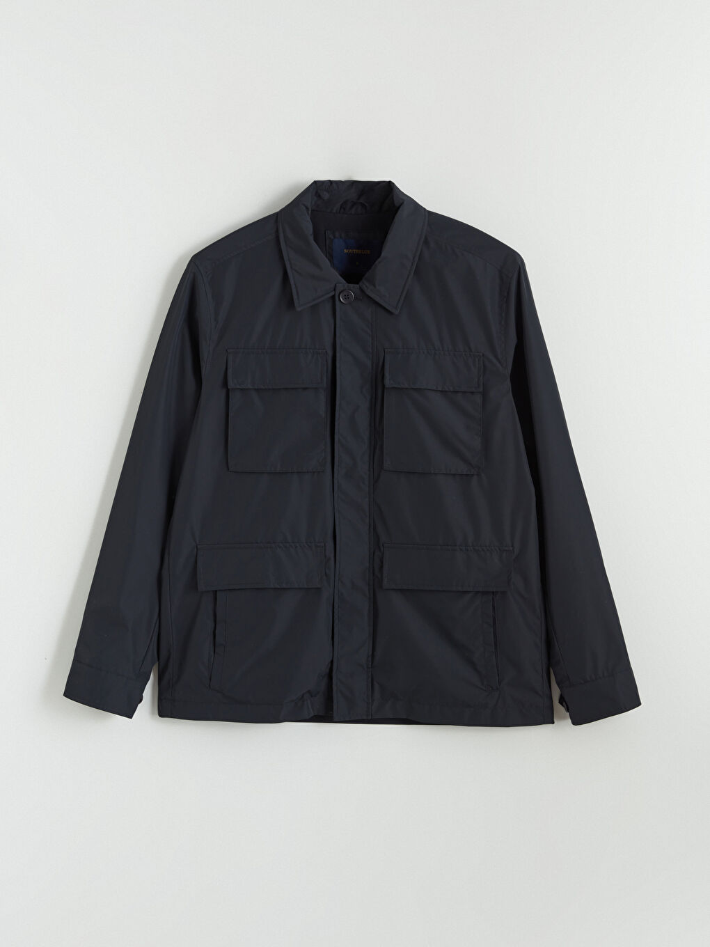 Lacivert Standart Kalıp Gömlek Yaka Erkek Mont-5