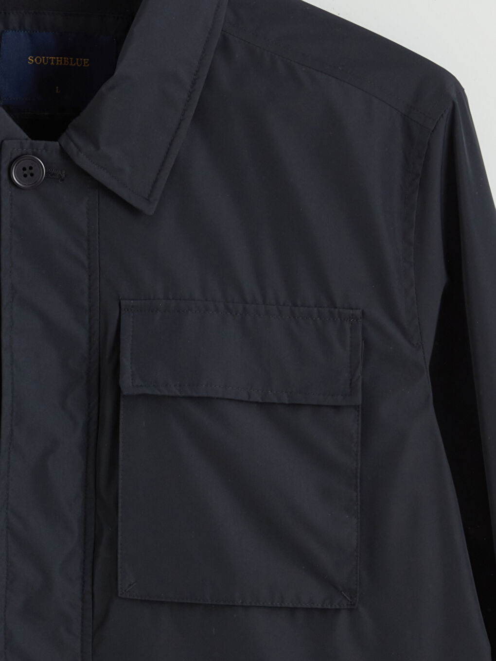 Lacivert Standart Kalıp Gömlek Yaka Erkek Mont-6