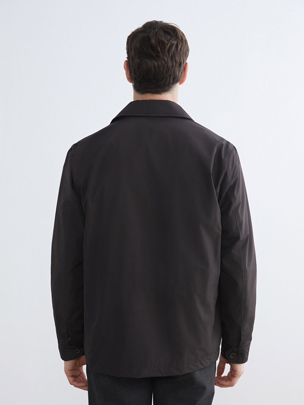 Kahverengi Standart Kalıp Gömlek Yaka Erkek Mont-4