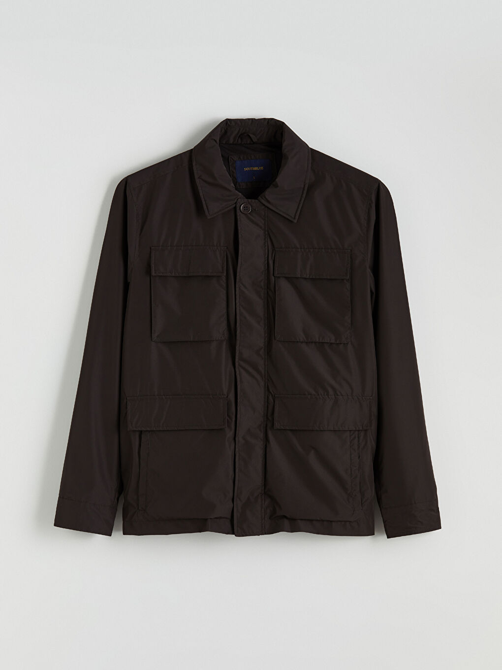 Kahverengi Standart Kalıp Gömlek Yaka Erkek Mont-5